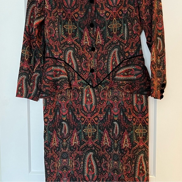 Exquisite 💯 Silk Vintage Hanae Mori Peplum Midi Dress - Picture 12 of 12